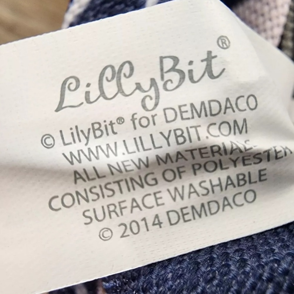 Lilly Bit by Demdaco Navy Blue Trellis Print Folding Diaper Clutch Shoulder Bag - Picture 13 of 16